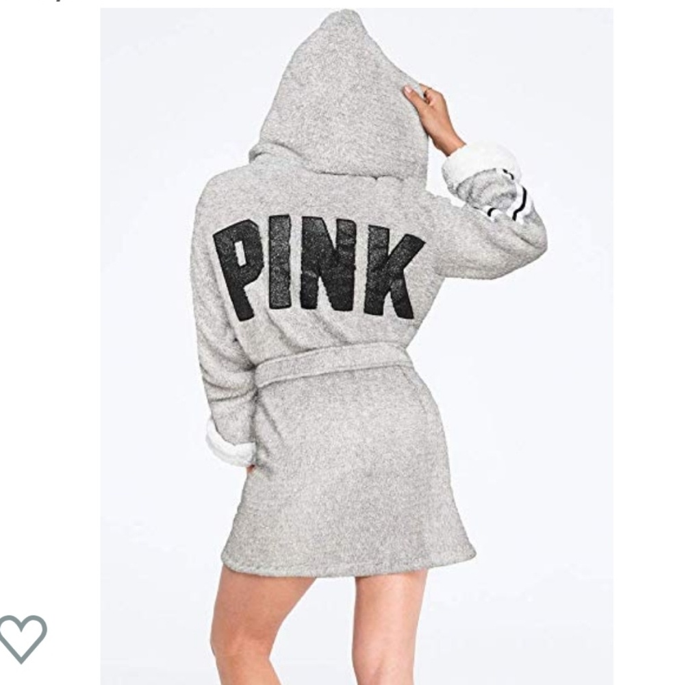 VS/PINK "PINK" Sherpa Lined Cozy Robe X-Small